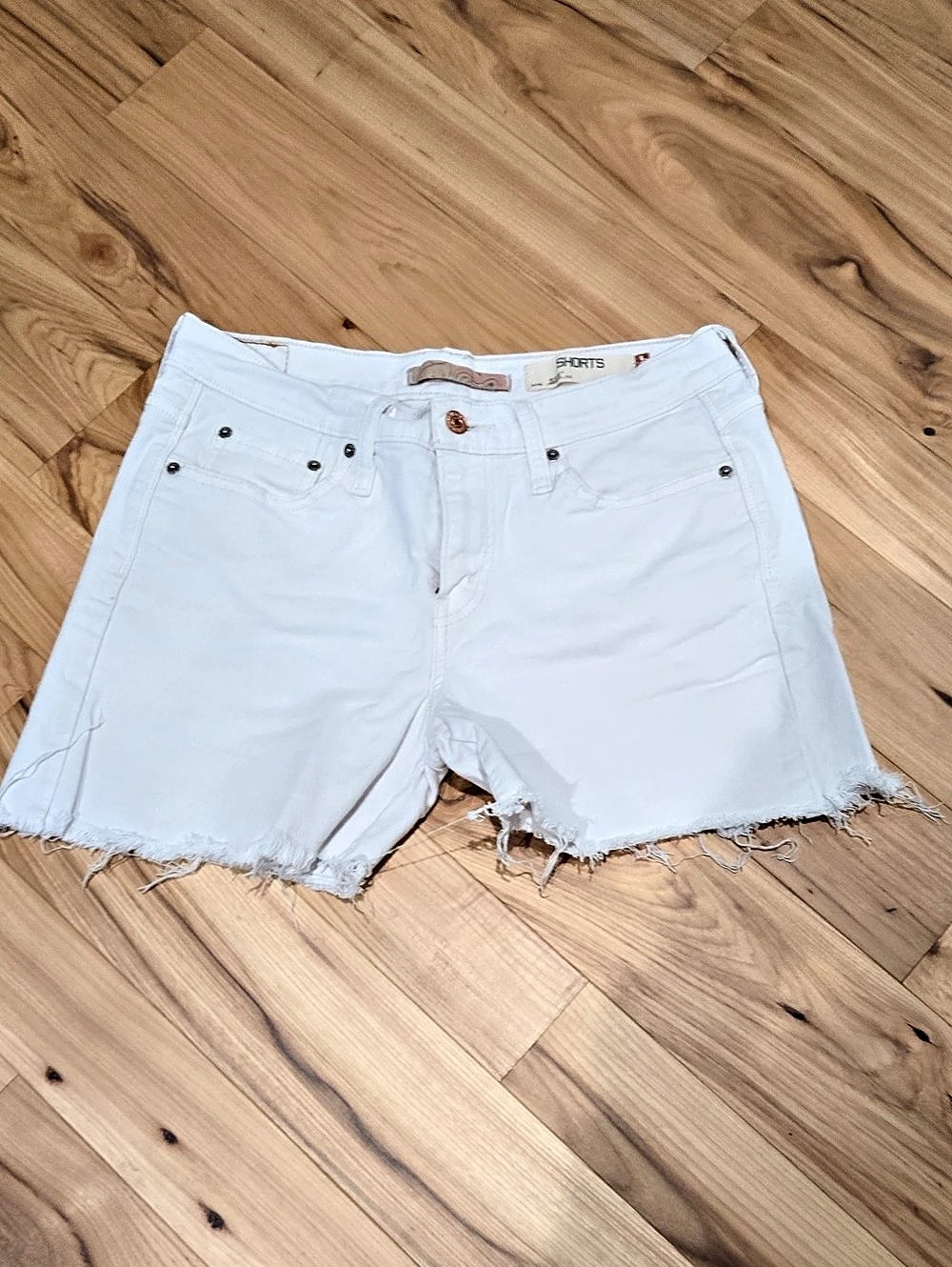 Levi's Shorts Raw Hem Jean Size 8 in White